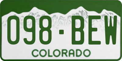 CO license plate 098BEW
