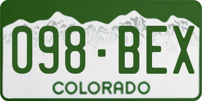 CO license plate 098BEX