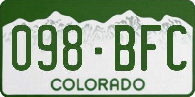 CO license plate 098BFC