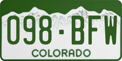 CO license plate 098BFW