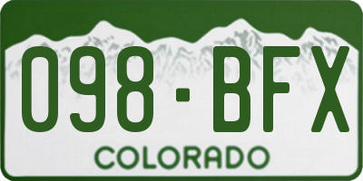 CO license plate 098BFX