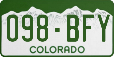 CO license plate 098BFY