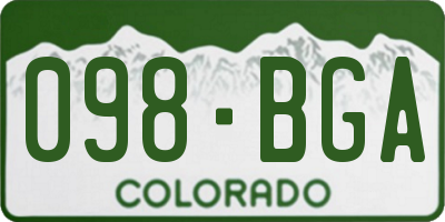 CO license plate 098BGA