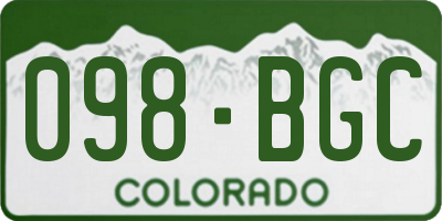 CO license plate 098BGC