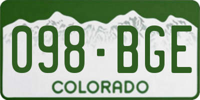CO license plate 098BGE