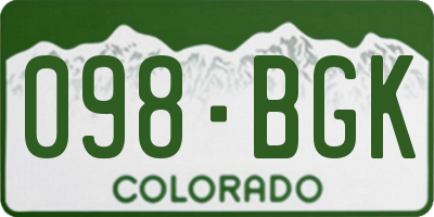 CO license plate 098BGK