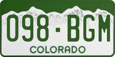 CO license plate 098BGM