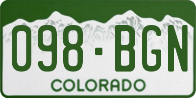 CO license plate 098BGN