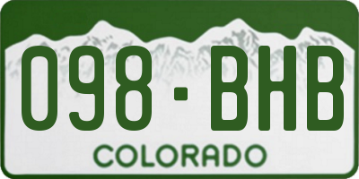 CO license plate 098BHB