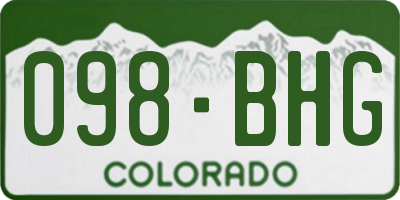 CO license plate 098BHG
