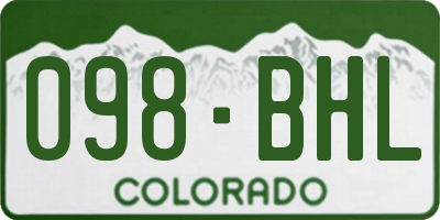 CO license plate 098BHL
