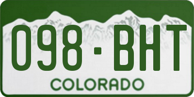 CO license plate 098BHT