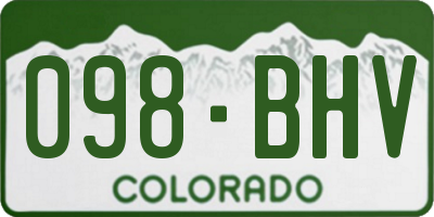CO license plate 098BHV