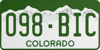 CO license plate 098BIC