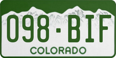 CO license plate 098BIF