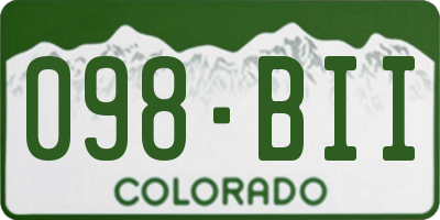 CO license plate 098BII