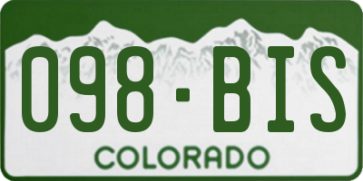 CO license plate 098BIS