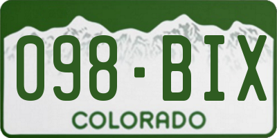 CO license plate 098BIX