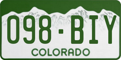 CO license plate 098BIY