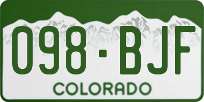 CO license plate 098BJF