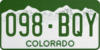 CO license plate 098BQY