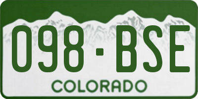 CO license plate 098BSE