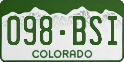 CO license plate 098BSI
