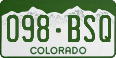 CO license plate 098BSQ