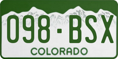 CO license plate 098BSX