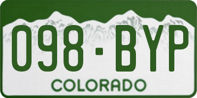 CO license plate 098BYP