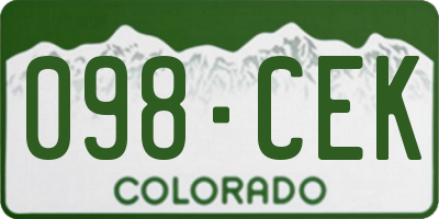 CO license plate 098CEK