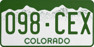CO license plate 098CEX