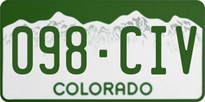 CO license plate 098CIV