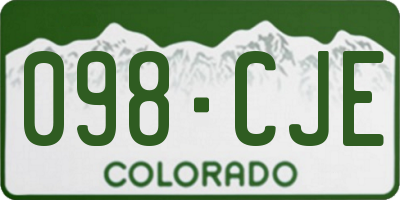 CO license plate 098CJE