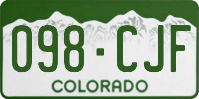 CO license plate 098CJF