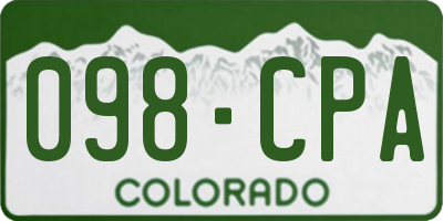 CO license plate 098CPA
