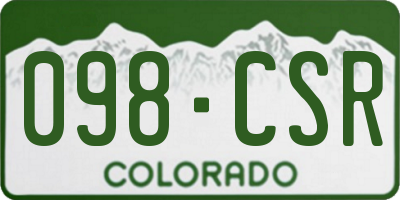 CO license plate 098CSR