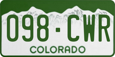CO license plate 098CWR
