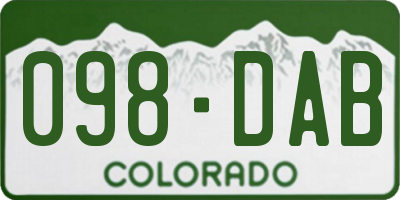 CO license plate 098DAB