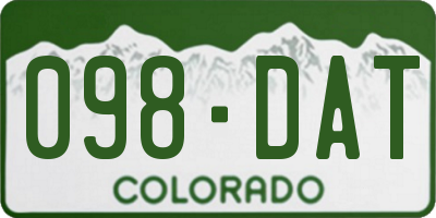 CO license plate 098DAT