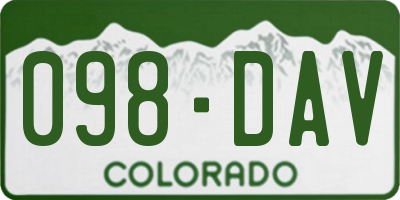 CO license plate 098DAV