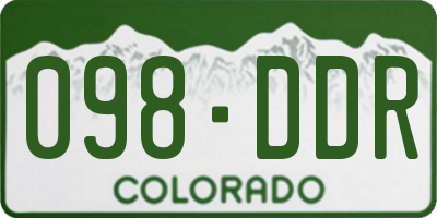 CO license plate 098DDR