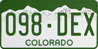 CO license plate 098DEX