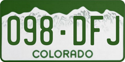 CO license plate 098DFJ