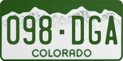 CO license plate 098DGA