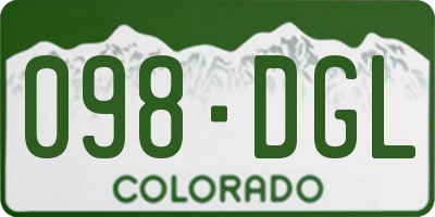 CO license plate 098DGL