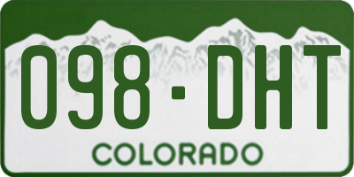 CO license plate 098DHT