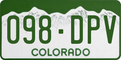 CO license plate 098DPV