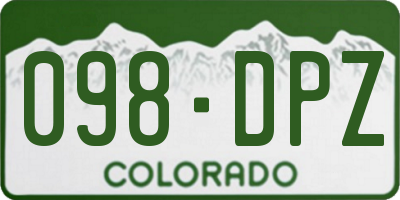 CO license plate 098DPZ