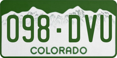 CO license plate 098DVU